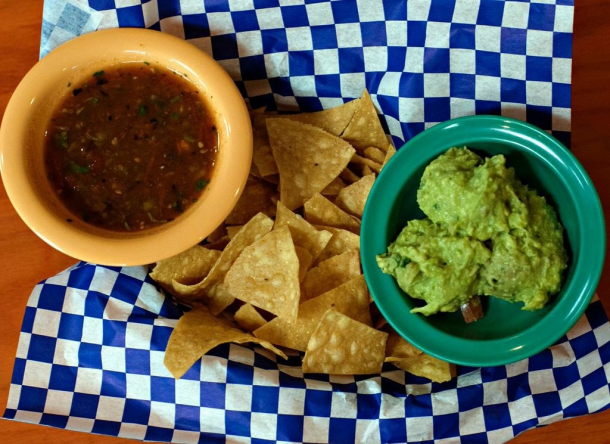 authentic salsa chips and guacamole